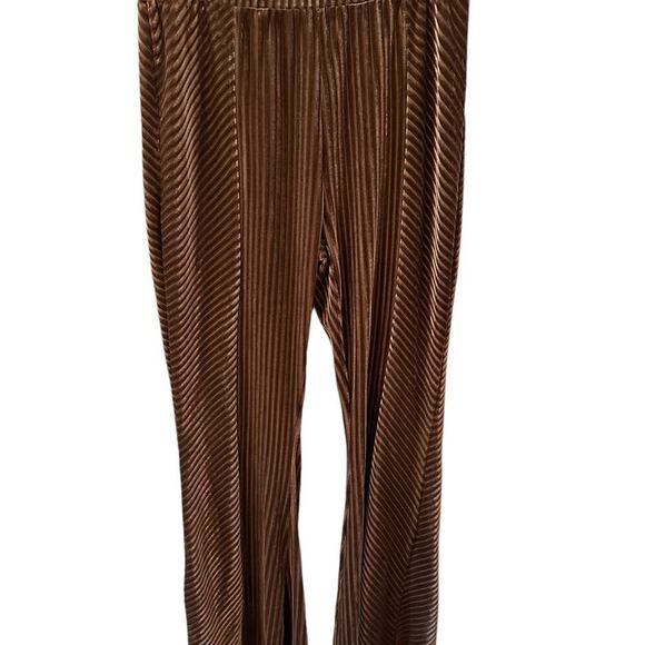 &Merci Brown Pull On Ribbed Flare‎ Leggings Preppy Fall Soft Size small - Picture 2 of 3